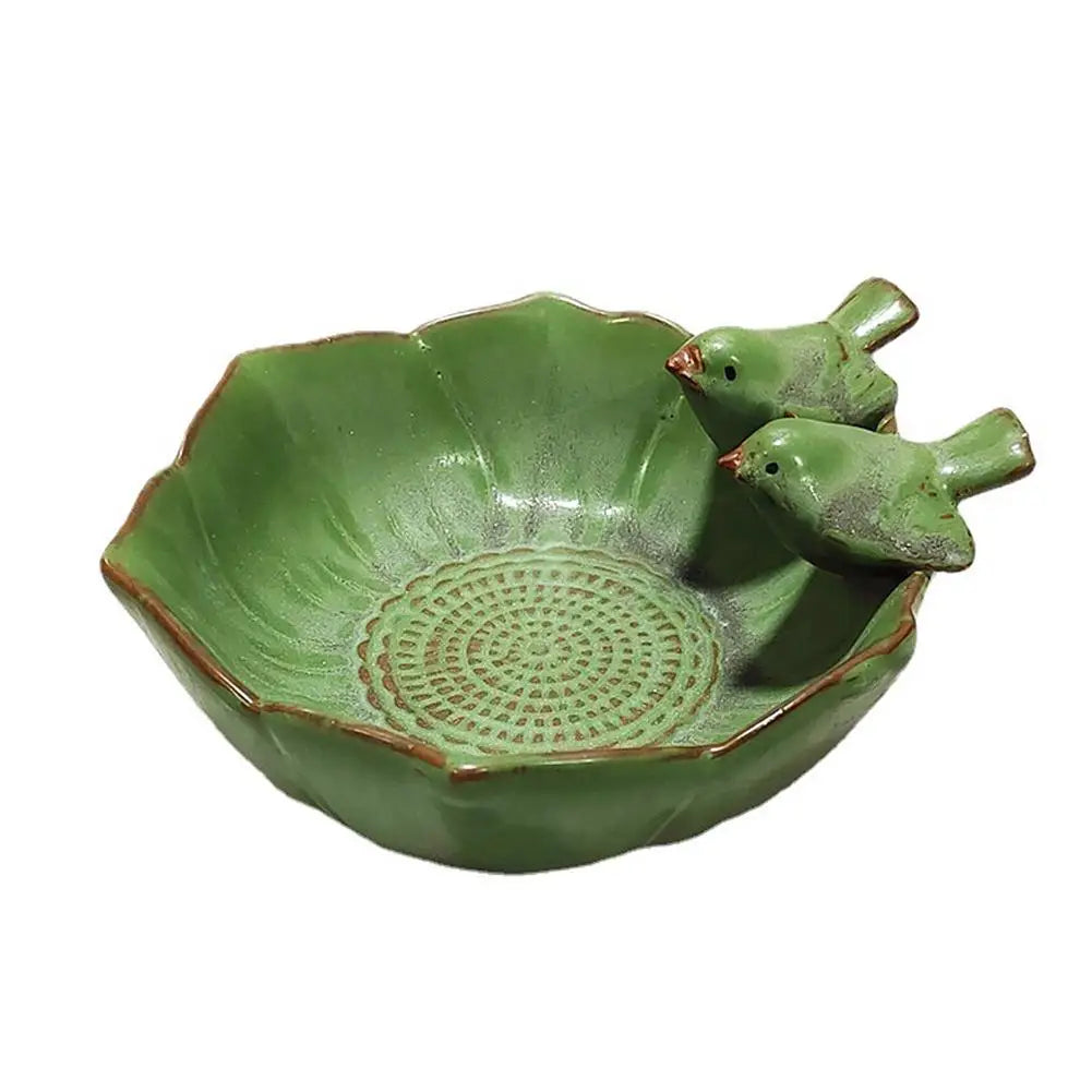 Ceramic Birdbath Feeder Bowl